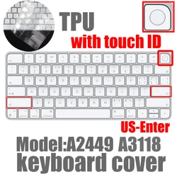 Ultra Thin TPU Keyboard Protector Cover for Magic Keyboard with Touch ID (US Enter A2449 A3118)