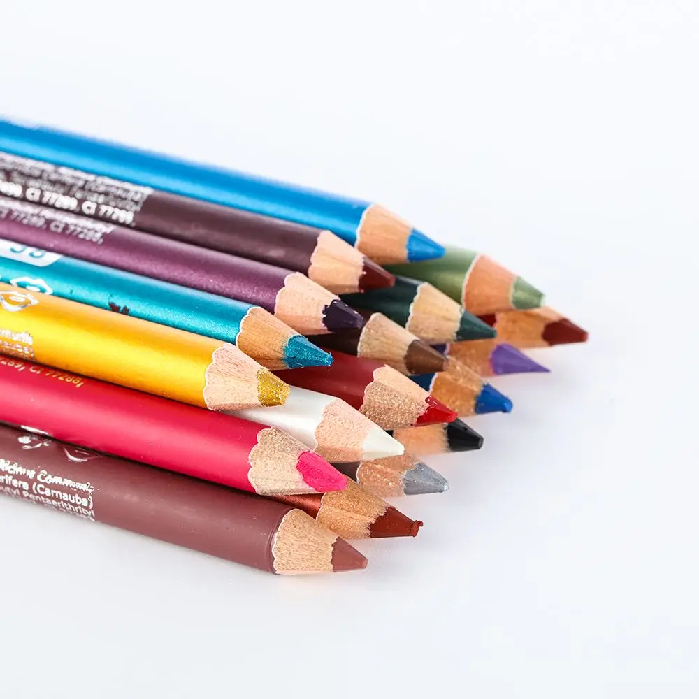 Fashion Eye Shadow & Liner Pencil Glitter Colorful Matte Waterproof Lip Liner Pen Pearl Pigment Long Lasting Makeup Beauty Tool