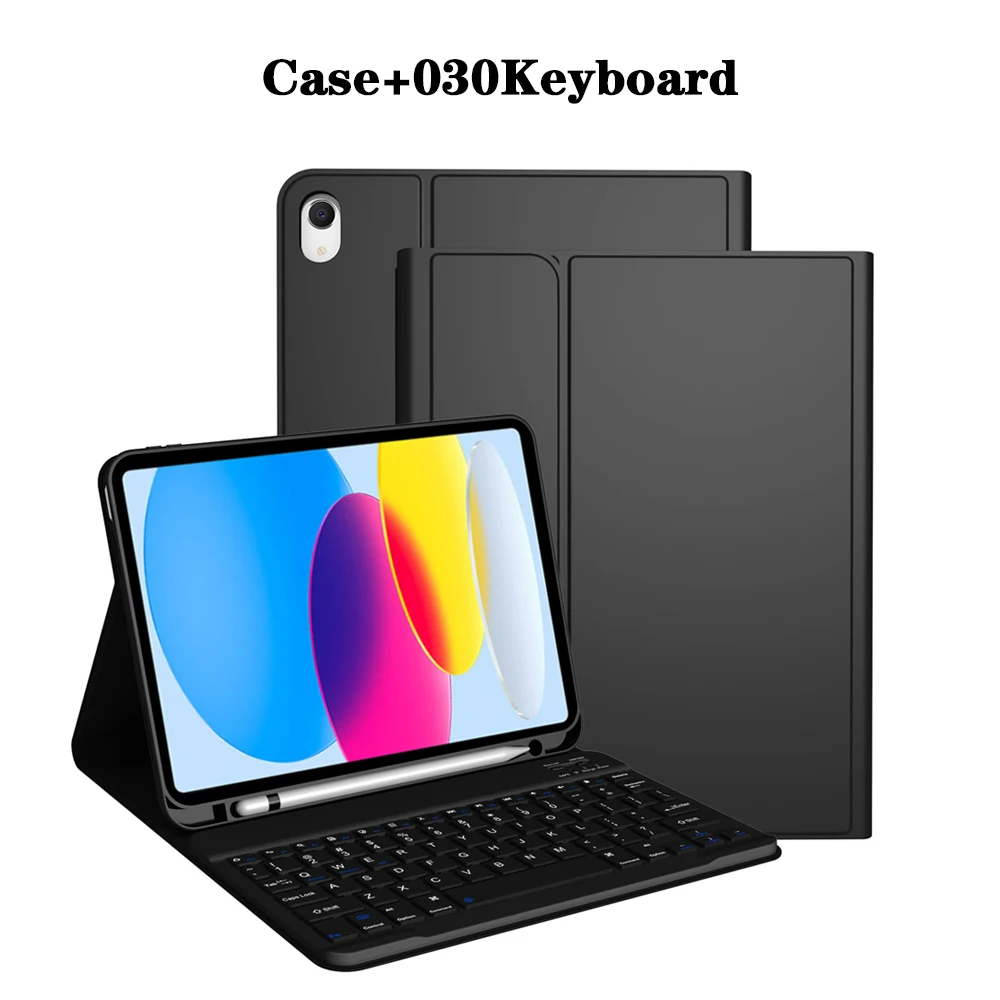 아이패드 (A16) 11세대/10세대용 키보드 케이스, 탈착식 무선 키보드, 펜슬 홀더가 있는 스탠드 폴리오 키보드 커버