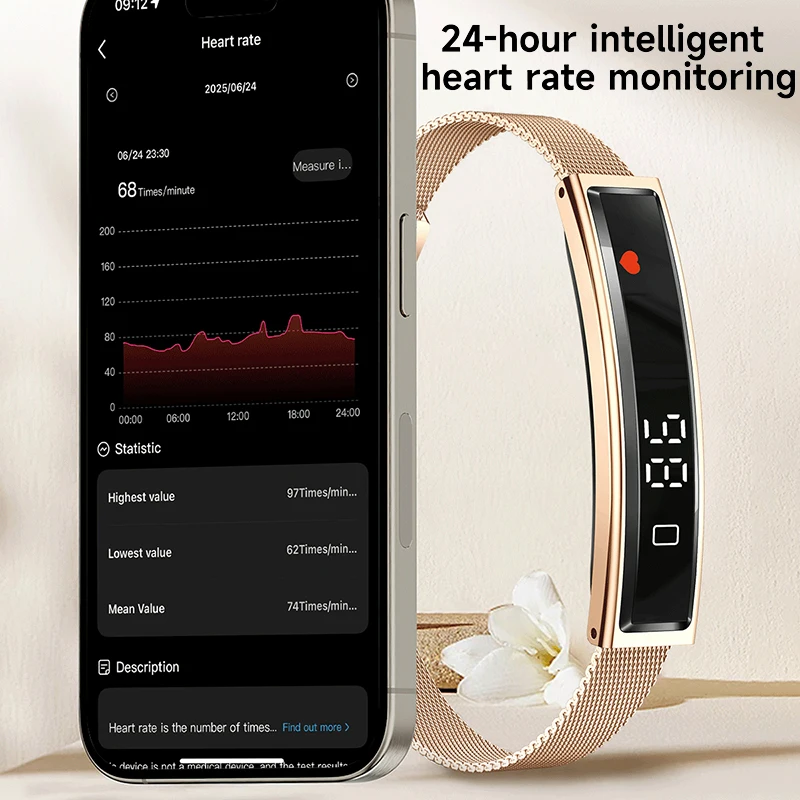 LIGE Ladies Smart Bracelet Men Health Sleep Heart Rate Monitoring Fashion Sports Band Fitness Tracker Smart Wristwatch For Women