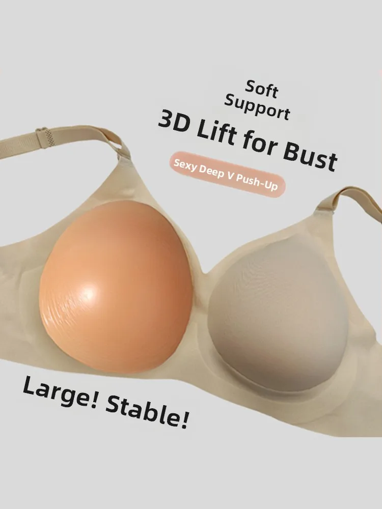 Silicone Breast Forms Thiened Underwear Bra Top Enhancer for Small Breasts to Appear Larger Cosplay Costume Fem Broaas...