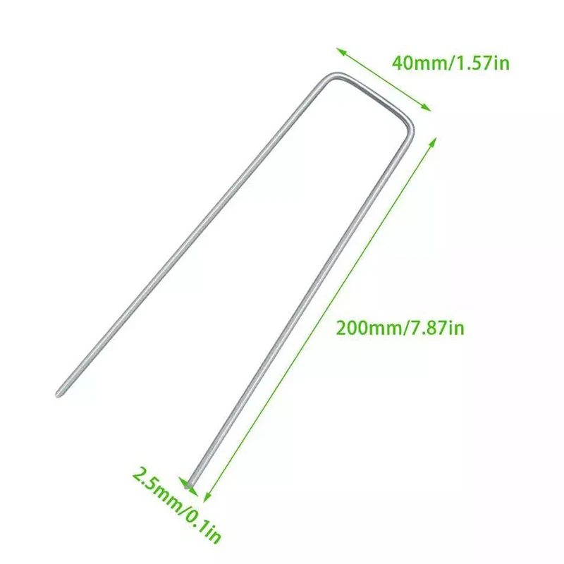 Steel Landscape Stakes Staples Pegs Garden Pins Securing Weed Fabric 50Pcs