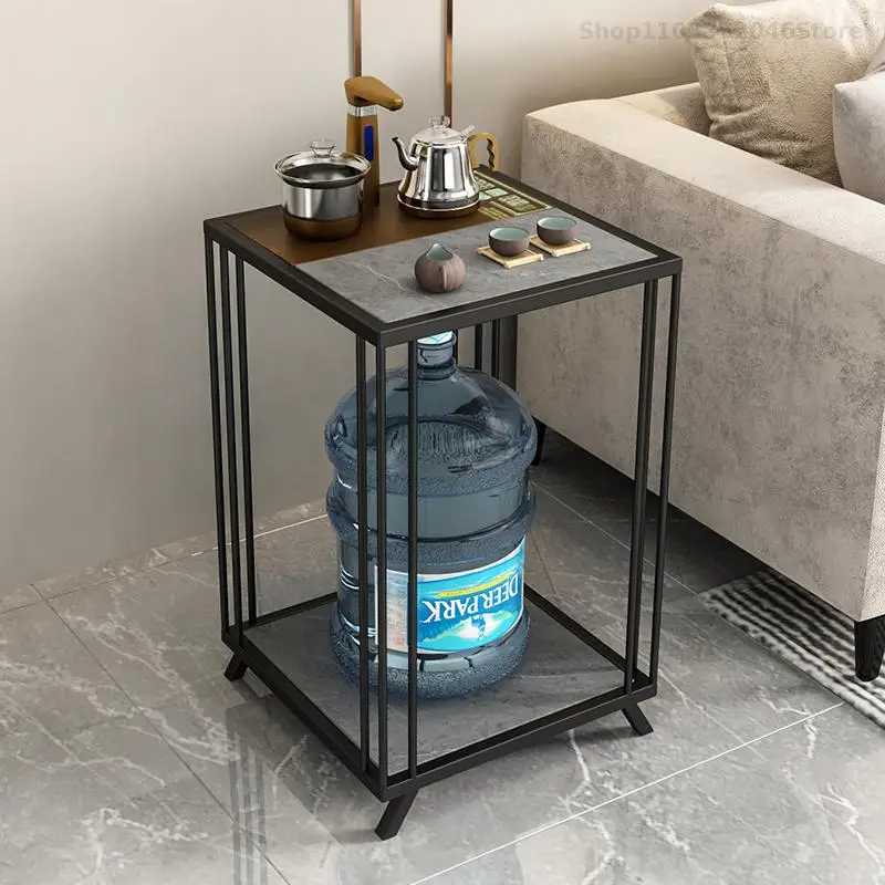 Balcony Tea Car Mobile Living Room Sofa Side Cabinet Household Tea Cabinet Rock Plate Light Luxury Water Boasting Small