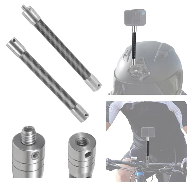 Carbon Fiber Extension Pole 1/4" Selfie Stick Extendable Rod Stainless Steel Screw Hole for Gopro DJI Insta360 Action Camera