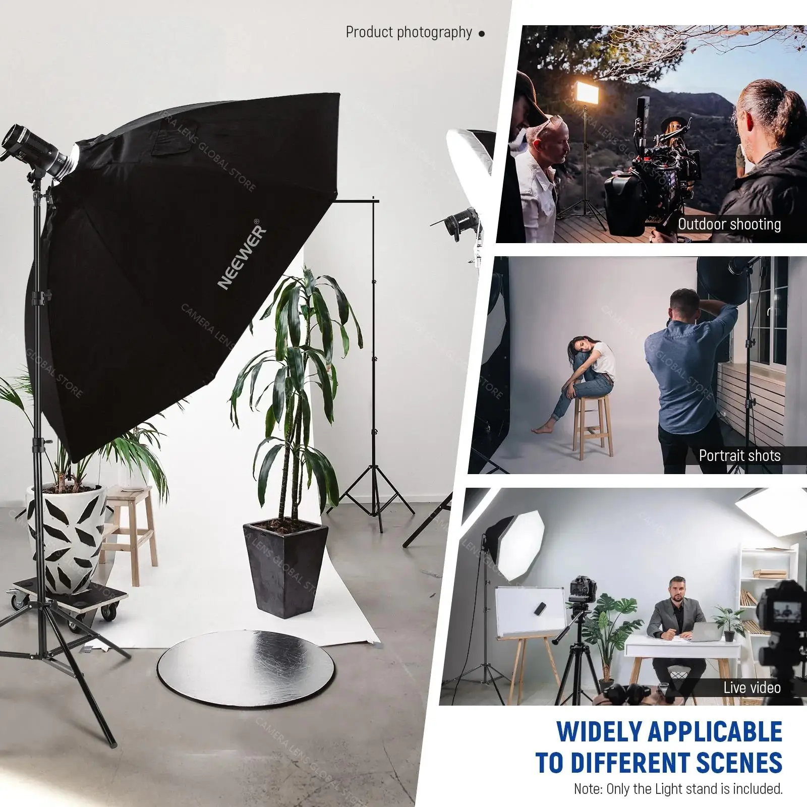 NEEWER 220cm Stainless Steel Photography Light Stand - NEEWER