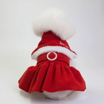Christmas Pet Dog Winter Warm Dog Dresses For Small Dogs Dog Jumpsuits Dress Couple Chihuahua Yorkshire New Year Jacket Apparels 1