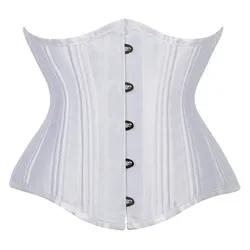 Corset & Bustier Satin Underbust Top Sexy Women Waist Cincher 26 Steel Boned Corset Gothic Lingerie Shape Body Belt Plus Size