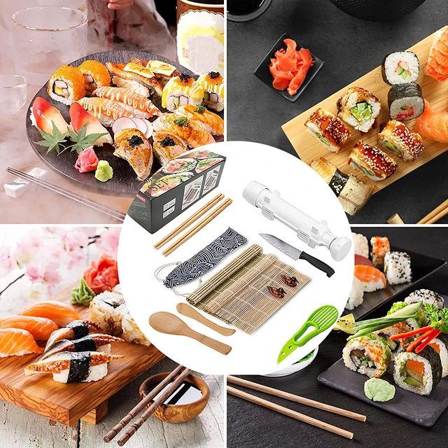 Sushi Maker Kit Sushi Bazooka Maker with Bamboo Mats Chopsticks