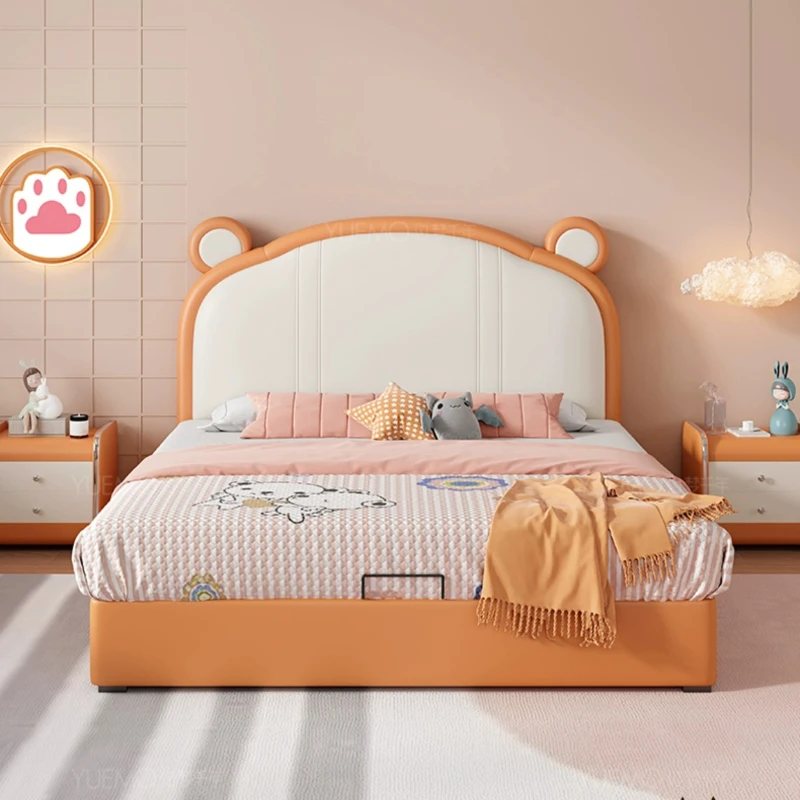 Animal Shape Childrens Bed Girls Modern Comferter Queen Bed Princess Loft Camas De Dormitorio Bedroom Set 4