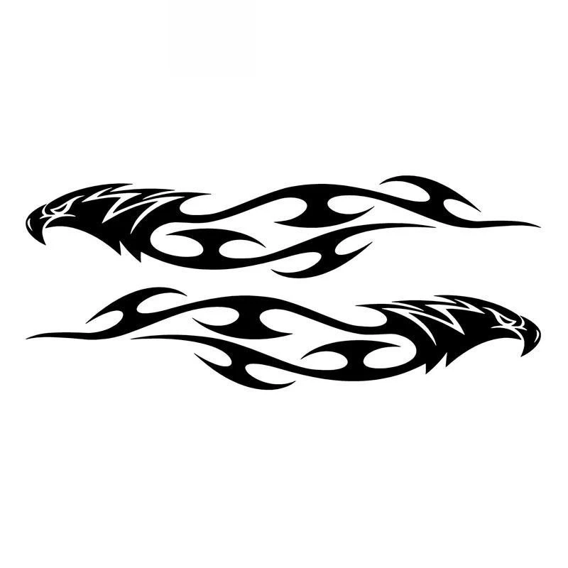 

Car Sticker Pair Eagle Flames Tribal PVC Car Decoration Accessories Sticker Creative Waterproof Sunscreen Black/white,15cm*3cm