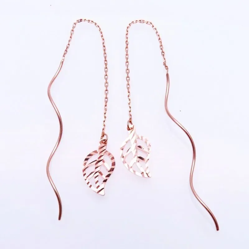 

Женские длинные серьги из розового золота 585 пробы, с золотым покрытием, 14 к