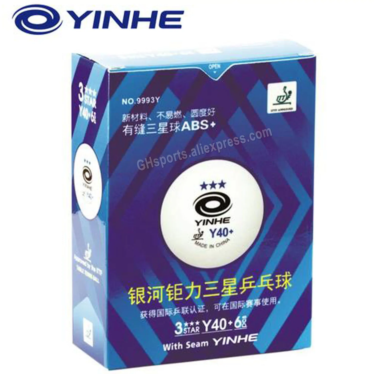

YINHE 3-Star 40+ Table Tennis Balls (3 Star, New Material 3-Star Seamed ABS Balls) Plastic Poly Ping Pong Balls