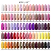 MEET ACROSS 80/20Pcs Glitter Color Gel Nail Polish Set Sparkly Semi Permanent Hybrid Nail Art Varnish Manicure Kits For Nails 3