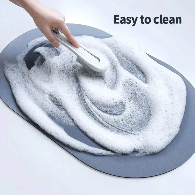 TOKLYUIE Super Absorbent Floor Mat, Quick-drying Bathroom Mats, Absorbent Bath Mats for Home, Rubber Non-Slip Bottoms, Easy to Clean, Simple Bathroom Door