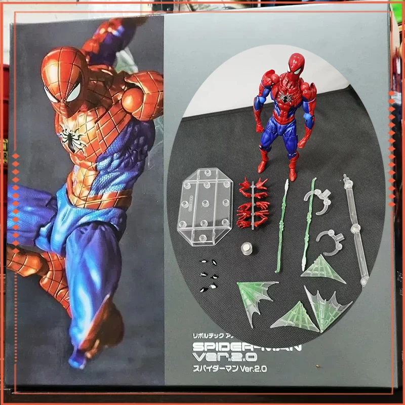 Anime Spider-Man Ver.2.0 Figura Super Hero Revoltech Incredibile Yamaguchi Spiderman Action Figures Collection Modello Giocattoli Natalizi