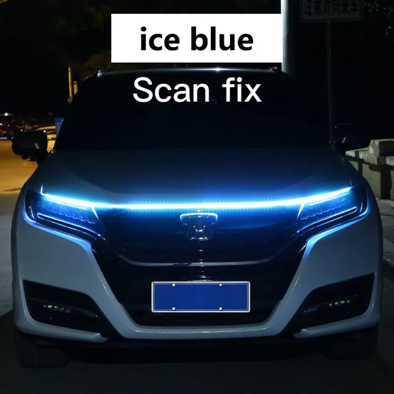 RXZ LED Daytime Running Light Scan Starting Car Hood Decorative Lights DRL Auto Engine Hood Guide Decorative Ambient Lamp 12V - Image 11