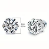 2pcs/pair Unisex Magnetic Ear Studs Six Claw Round Cubic Zirconia Clip Earrings Non Piercing Daily Wear Jewelry For Men Women 6