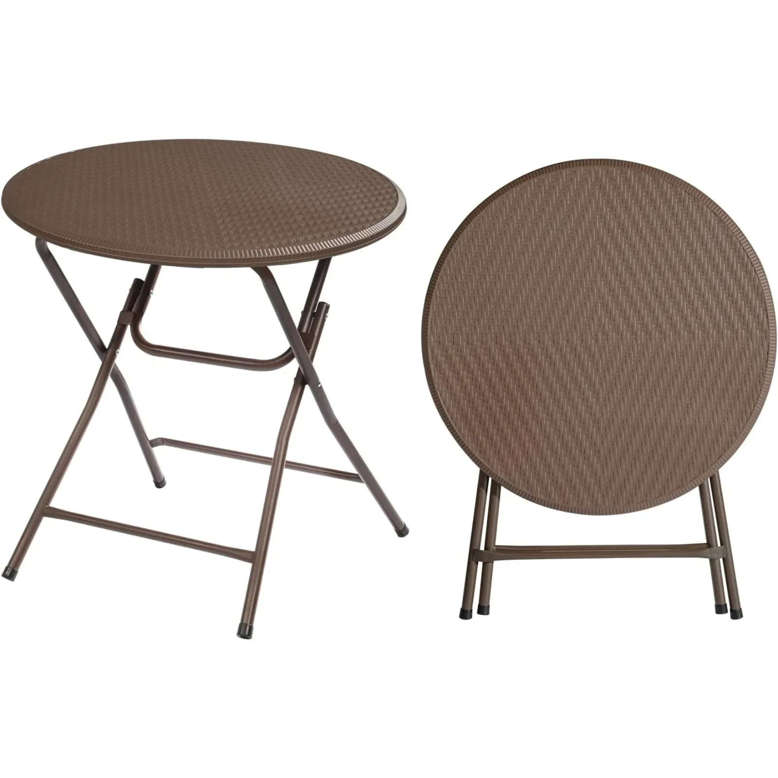 US 32" Round Folding Commercial Banquet Table, Portable Plastic Coffee Card Dining Table for Kitchen or Outdoor Party Wedding