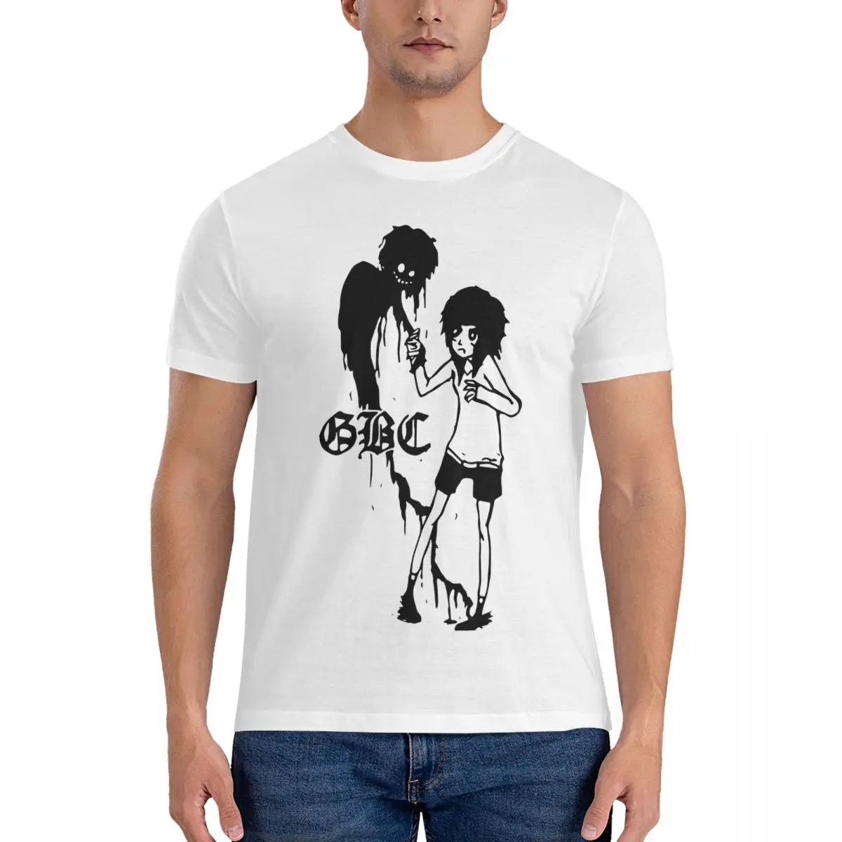 

Мужская футболка с надписью E GHOST GHOUL, новинка, футболка из чистого хлопка с короткими рукавами, готбоический GBC футболка с круглым воротником, одежда