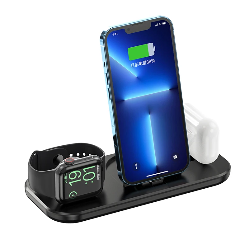 

3 in 1 15W Fast Wireless Charger Qi Charging Dock Station For iPhone 13 12 11 Pro XS MAX XR X 8 Apple Watch 7 6 SE 5 AirPods Pro