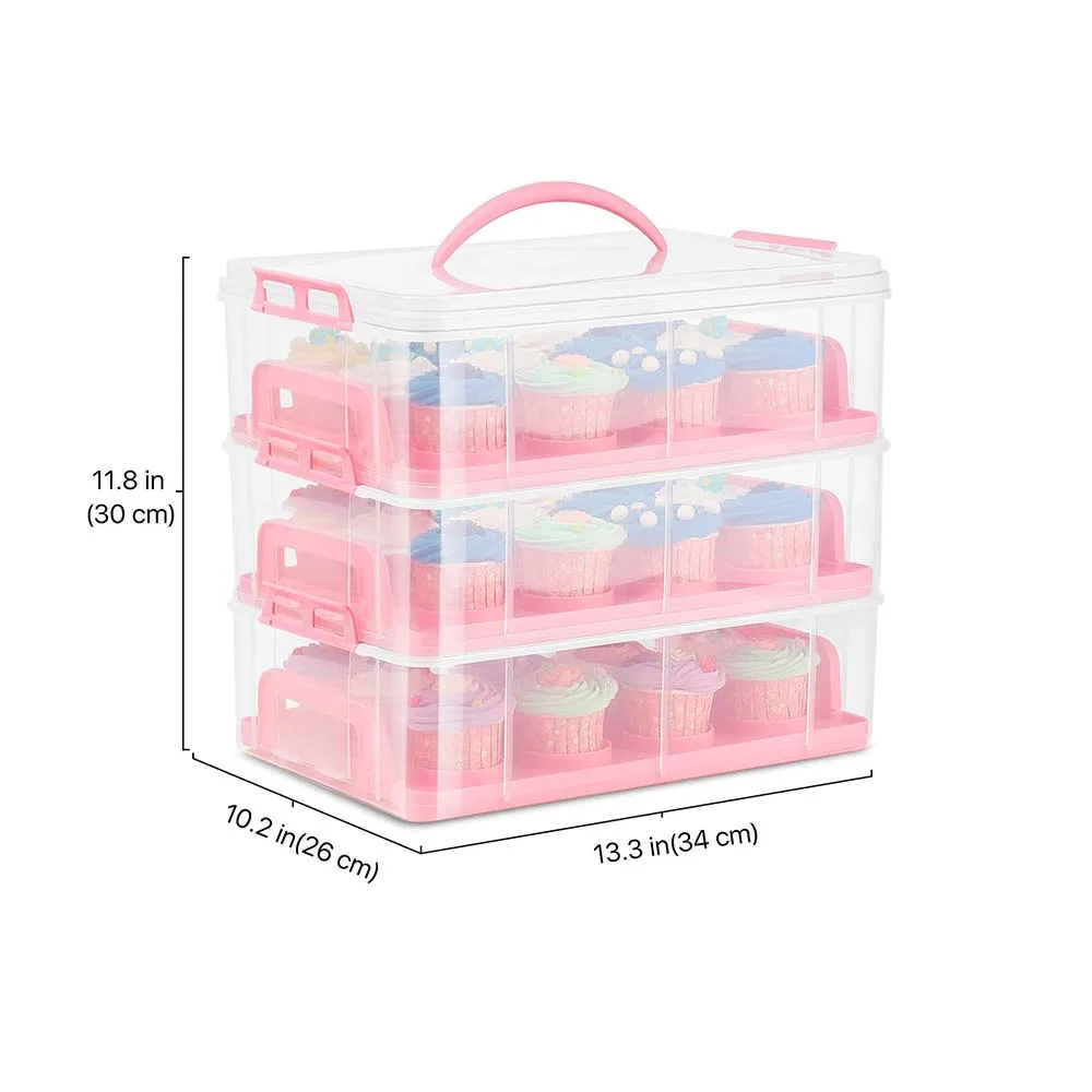 Cupcake Carrier/Holder Portable and Reusable Rectangular Cake Carrier with  Lid and Handle, 2/3 Tier Stackable Layer Insert - AliExpress