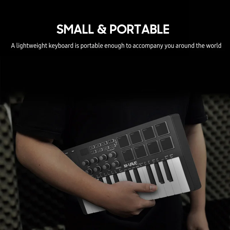 25-Key MIDI Control Keyboard Mini Portable USB Musical Instrument
