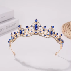 Girl's Elegant Tiara Bridal Wedding Hair Accessory - Size fits all (Blue)