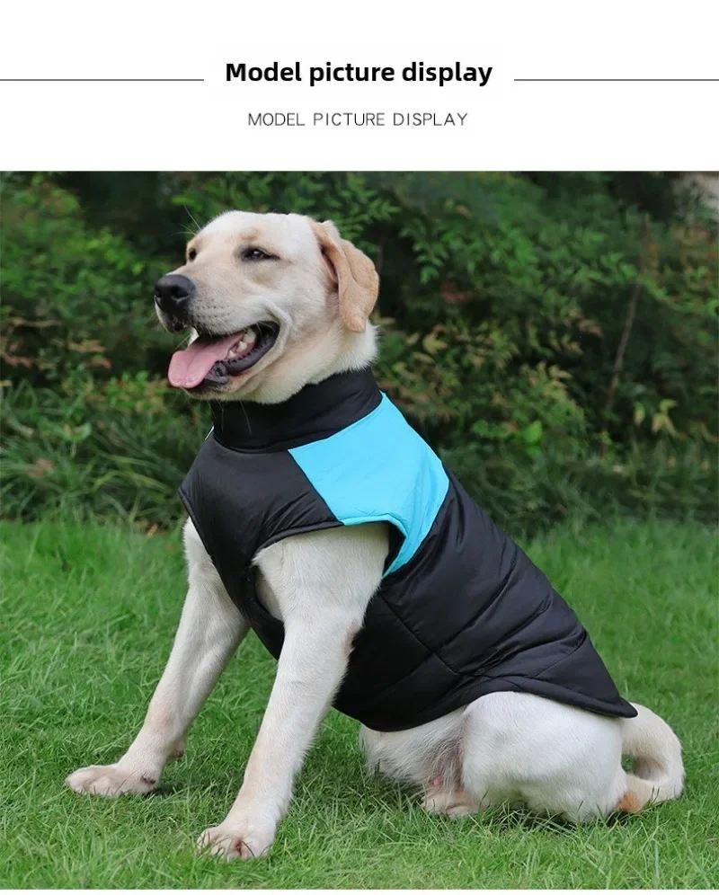 Pet Winter Vest Zipper Jacket Pet Waterproof Coat Dog Cotton Padded Jacket Dog Windproof Clothes Costume for Large Dogs Outfit