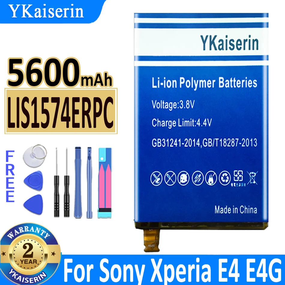 

5600mAh YKaiserin Battery LIS1574ERPC For SONY Xperia E4 E2003 E2033 E2105 E2104 E2115 Phone Bateria + Track NO