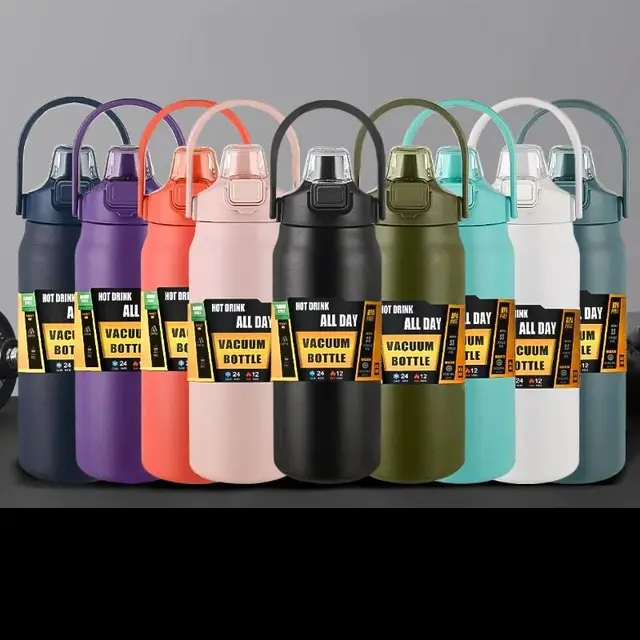 Large Steel Vacuum Bottle 800ml 1000ml 1200ml 1500ml Double Wall Sports Cooler Office Vacuum Flask 5