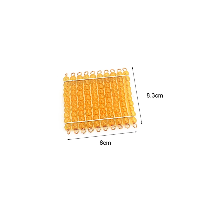 Montessori Materials Math Toy Golden Beads 45Pcs Squares for Hundred 100 Golden Beads Toys for Children Preschool Learning Kids 6