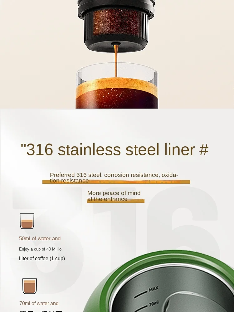 Description Picture 5 of itemIKAPE Cartridge case portable Italian semi-automatic coffee maker Capsule coffee maker Small home outdoor
