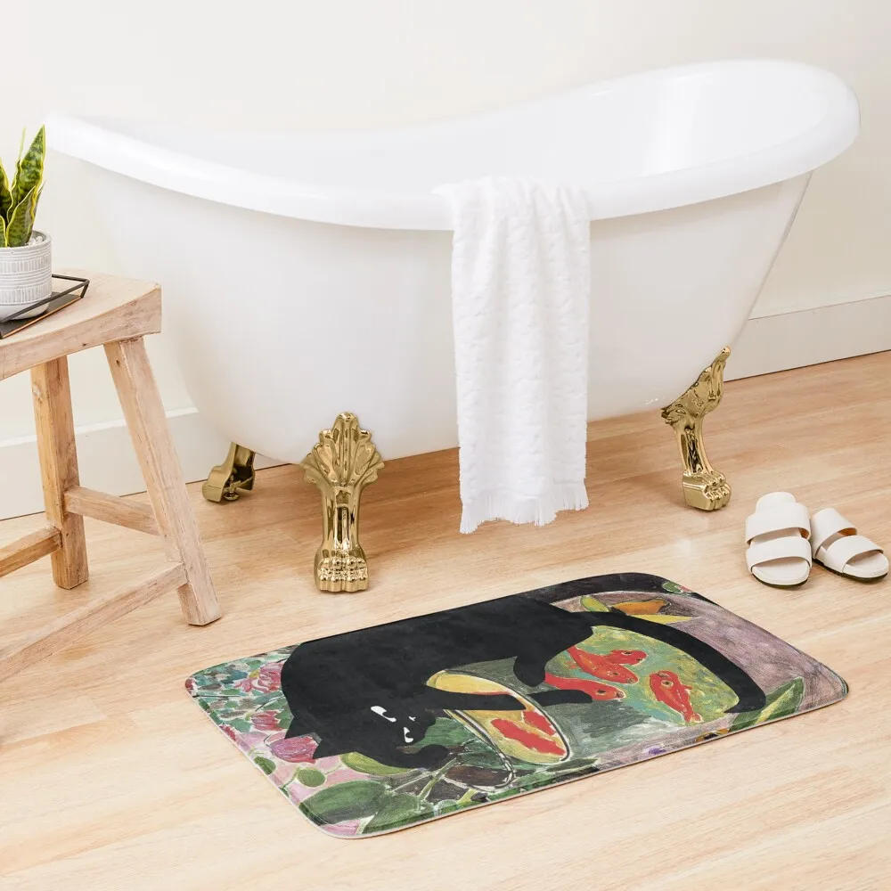 

matisse's goldfish and a cat Bath Mat Carpet Anti Slip Floor Toilet Non-Slip Pad Carpets For Bathrooms Mat