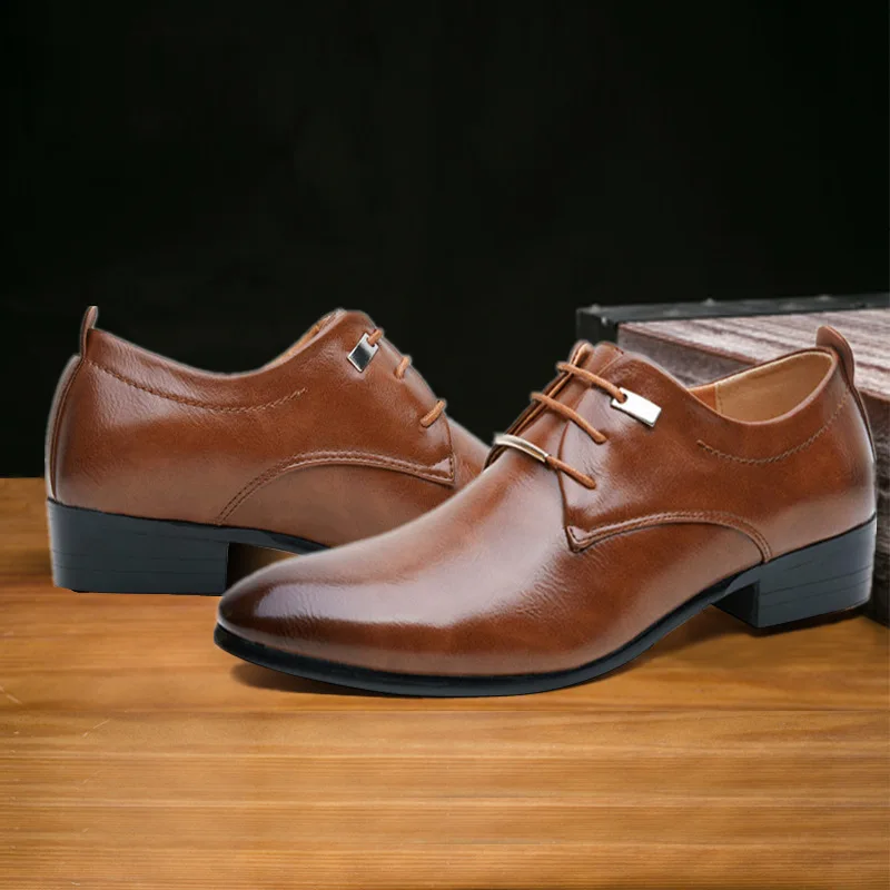 Mens Shoes Elegant Leather Men Shoes Italian Formal Dress Male Footwear Luxury Brand Fashion Moccasins Office Working Oxford Shoes for Man