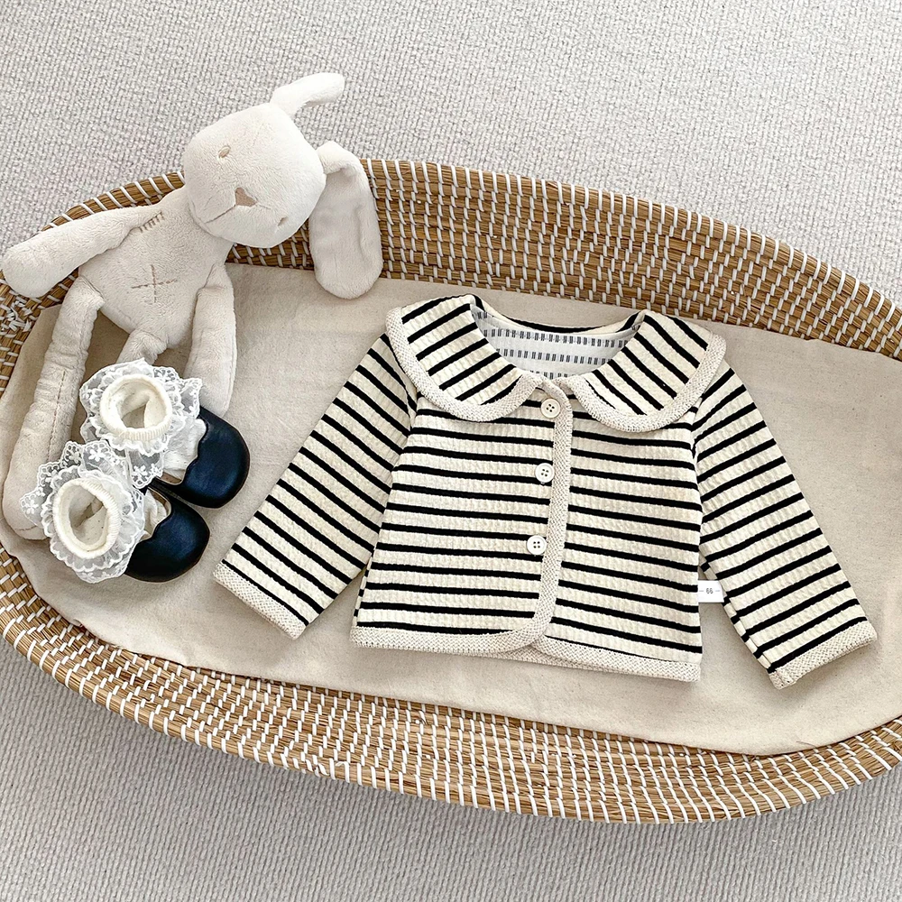 Girls Striped Long Sleeve Tee and Wide Leg Pants Set