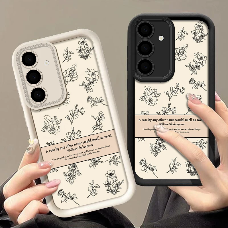 Elegant Rose Flower Design Phone Case - Lettering Detail, Ultra Protection