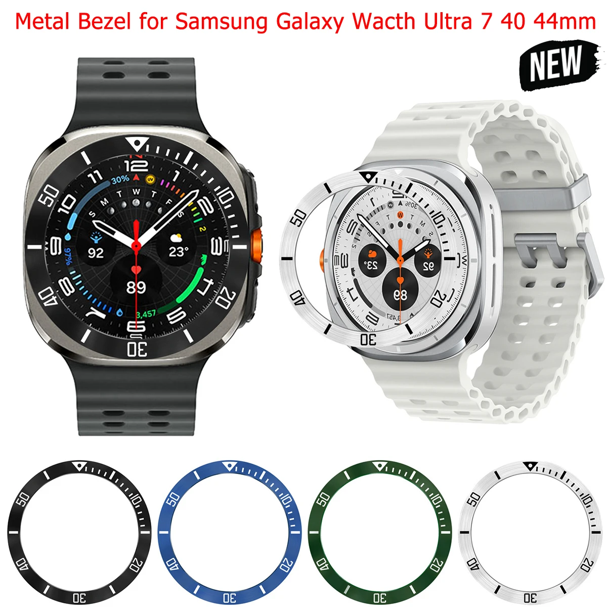 Sleek Metal Bezel Adhesive Bumper for Smartwatch - Premium Time Ring Case Decor Accessory