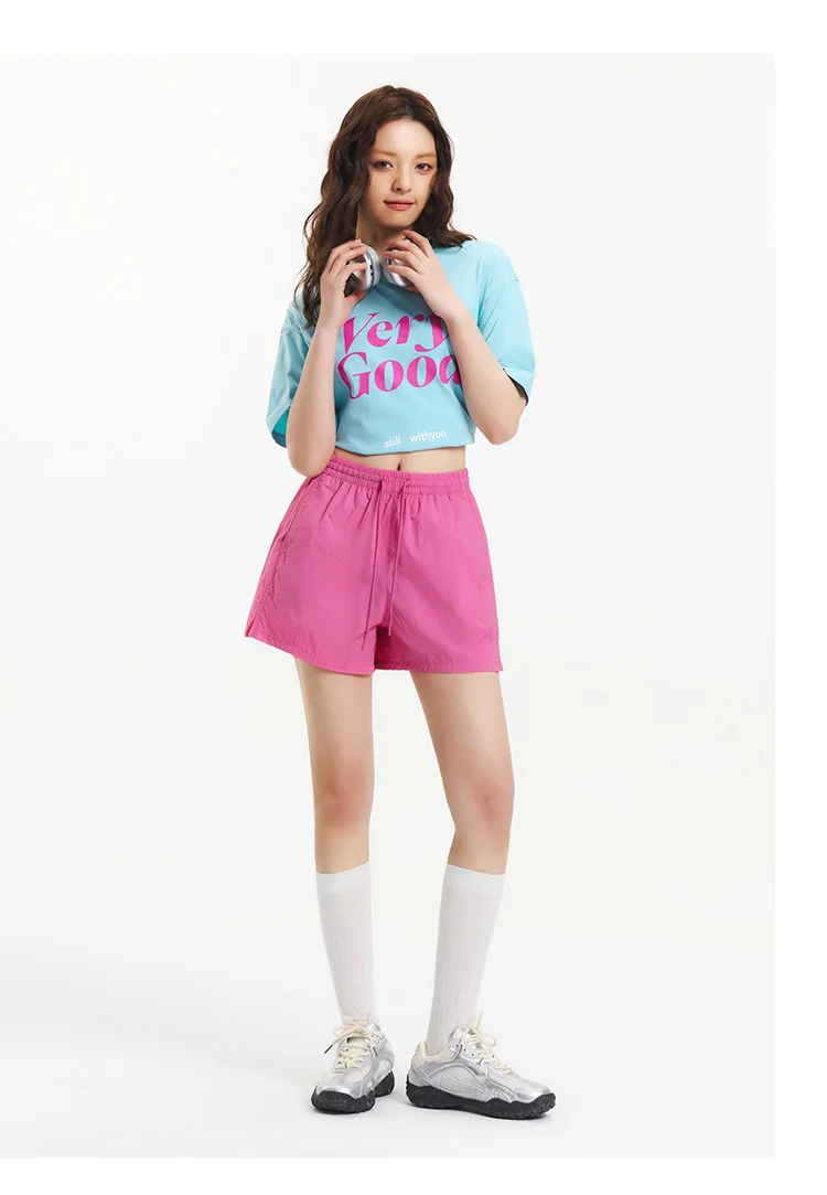 Semir Casual Pants Women Cool Feeling Loose Slimming 2025 New Summer Moisture Wicking Split Hem Textured Shorts Minimalist