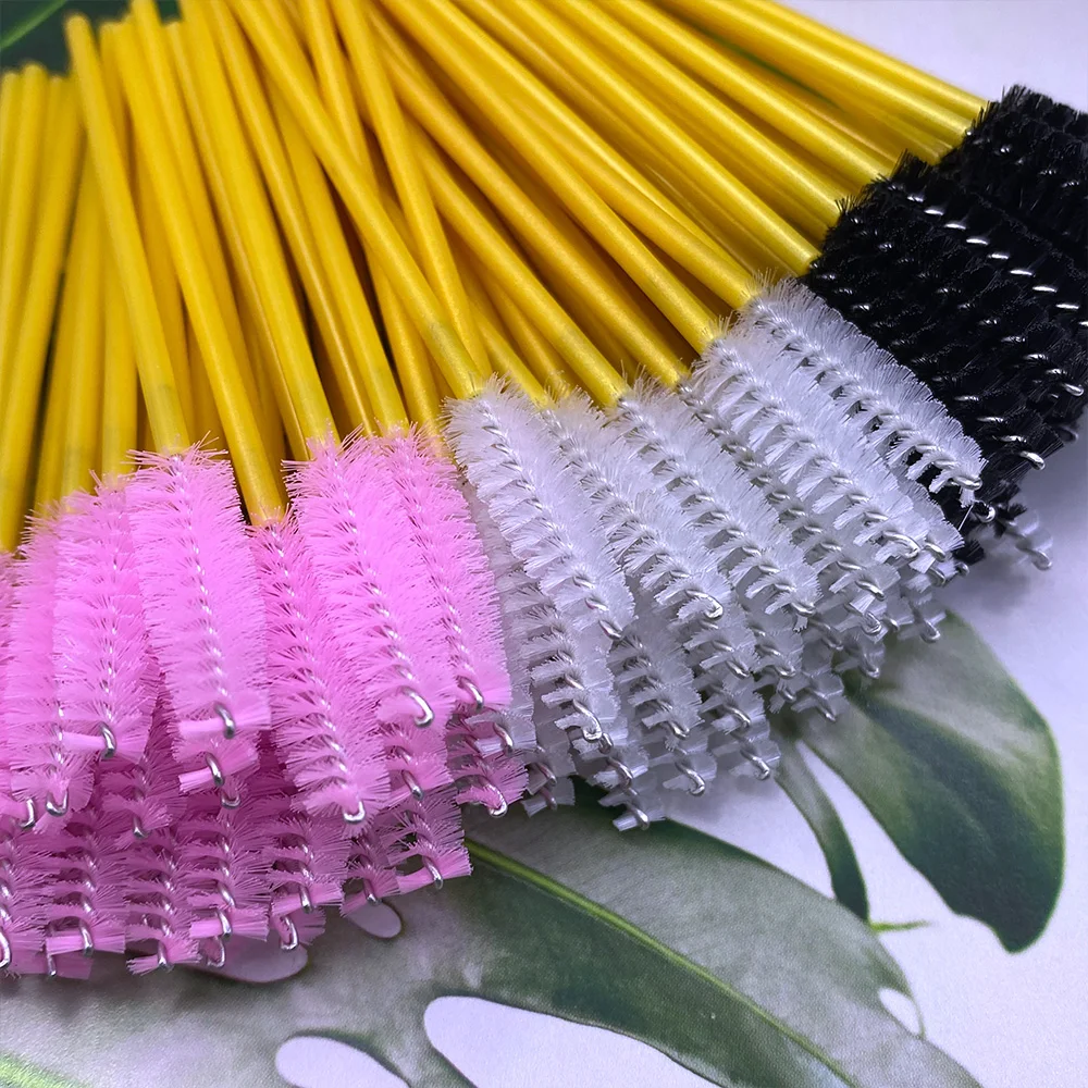 Zanse 500pcs 일회용 마스카라 완드 속눈썹 브러쉬 스풀리 눈 속눈썹 연장, 눈썹 및 메이크업 브러쉬 메이크업 도구