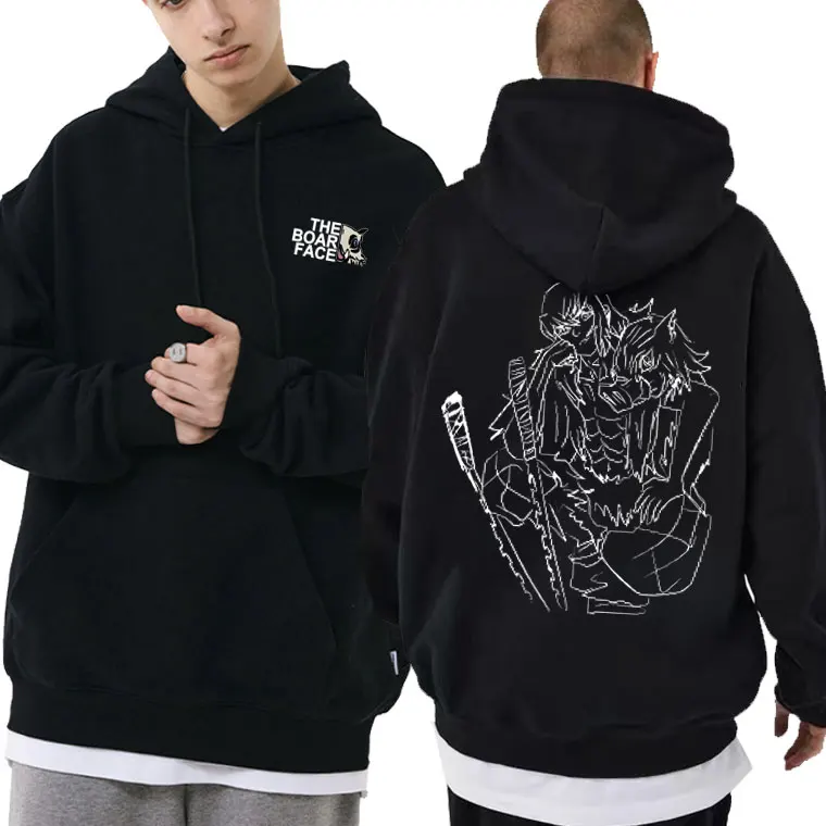 

Japanese Manga Men Fashion Hoodie Men Casual Loose Sweatshirt Anime Demon Slayer Hashibira Inosuke The Boar Face Graphic Hoodies