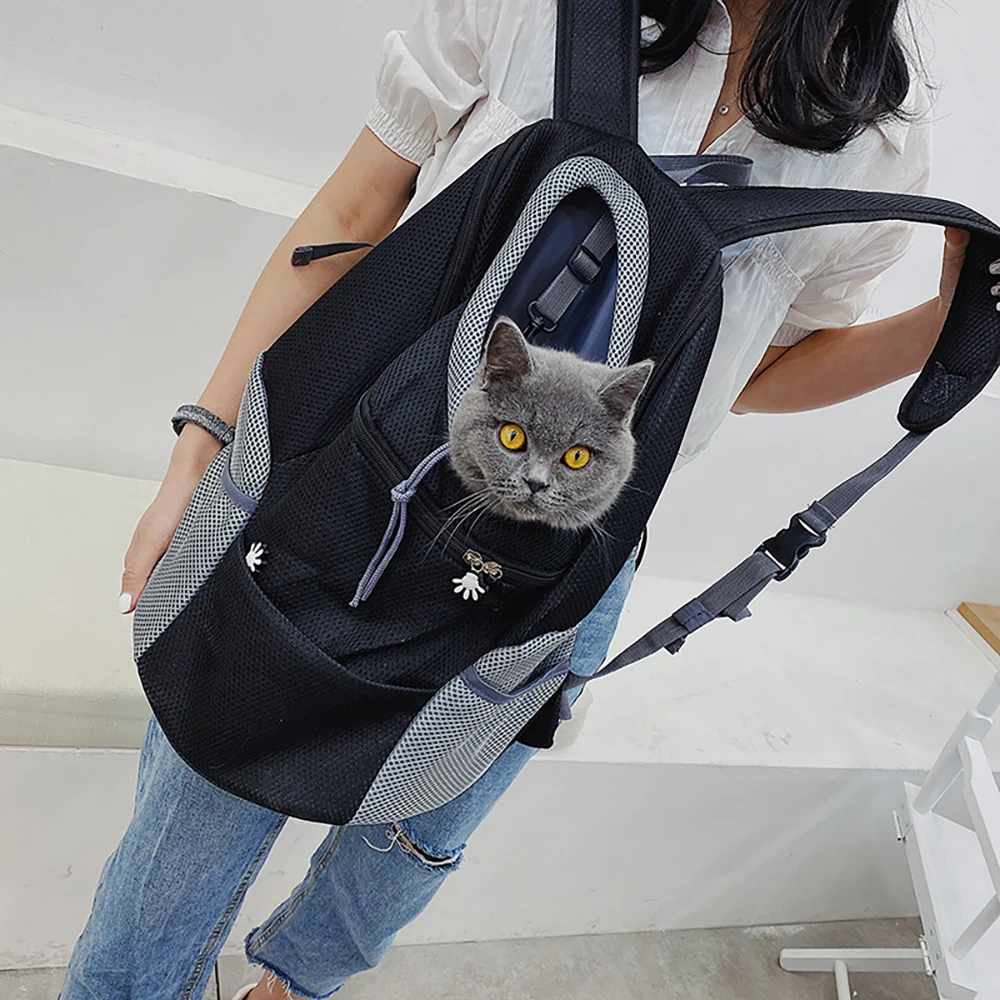 Pet Bag Carrier Dog Backpack Portable Travel Cat Front Bag Mesh Outdoor Hiking Double Shoulder Sports Pet Backpack