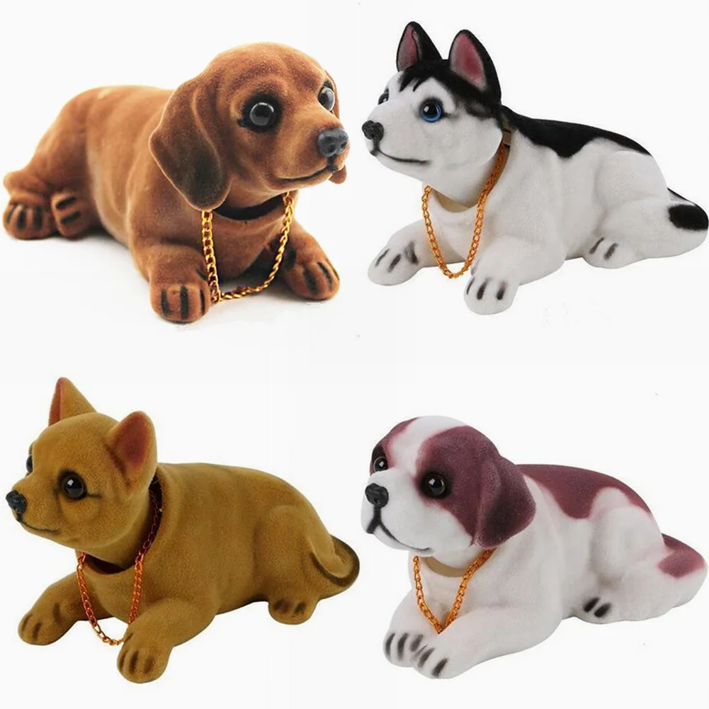 Auto Ornament Nicken Hund kreative Kopfsc hütteln Hündchen Auto Armaturen  brett Puppe Bobblehead Hund Spielzeug Glück Goldkette Schaukel kopf Hund -  AliExpress