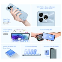 UMIDIGI A15T смартфон Android 13 MTK Helio G95 Octa-Core Ultra-Slim 6.7" HD+ 64MP AI Camera 8+8GB 128GB 5000mAh 18W NFC телефон 2