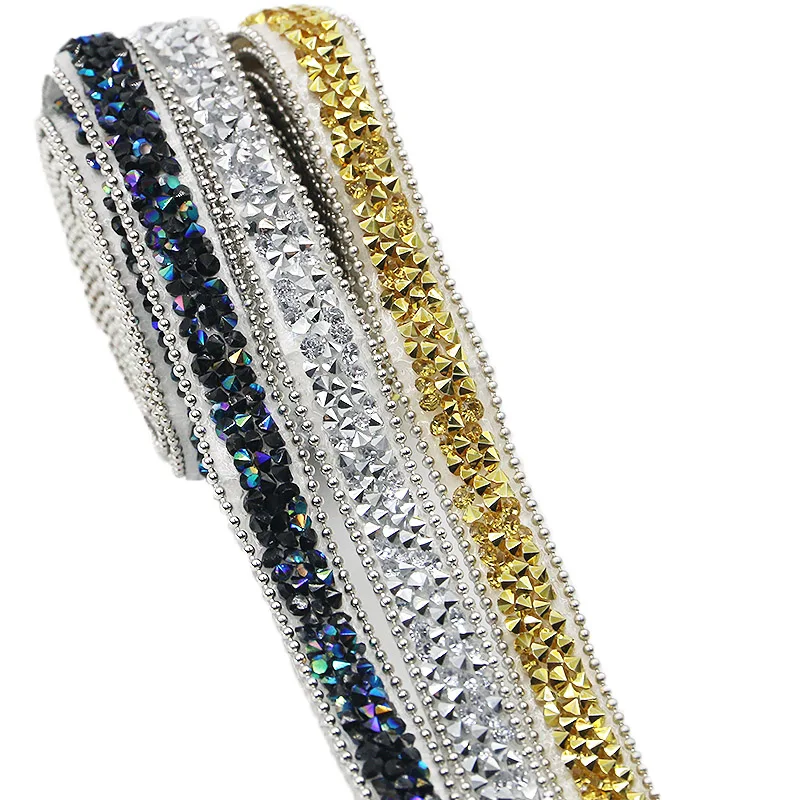 (1 Yard) 10mm Water Rhinestone Accessories Self Adhesive Diamond Adhesive Resin Wedding Party Home Decoration Lace