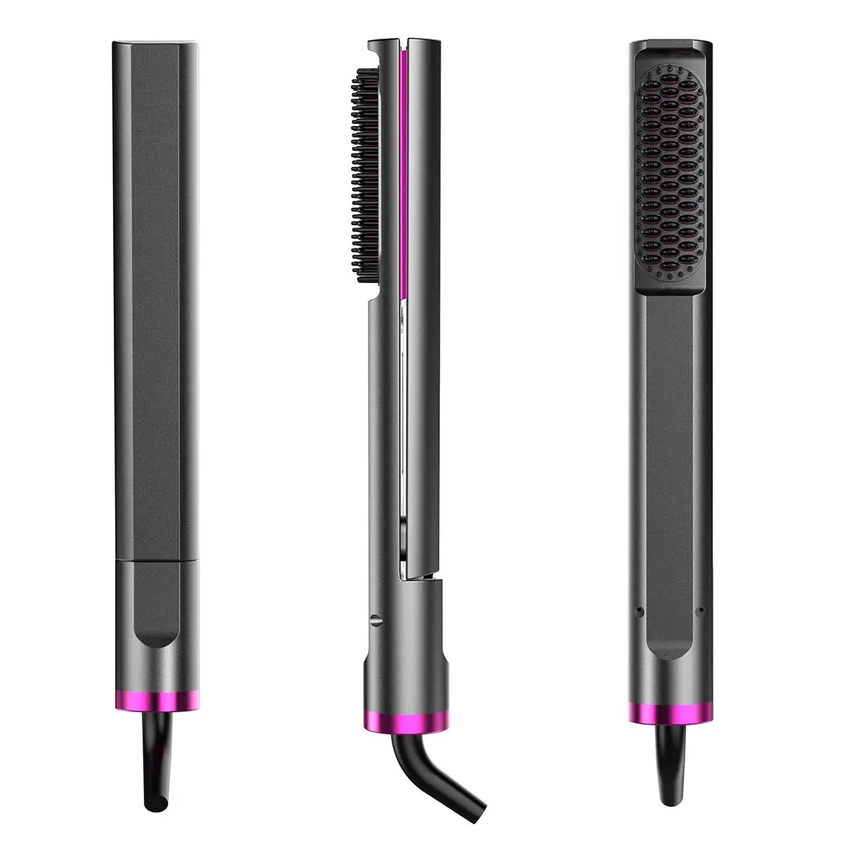 Professional 2 in 1 Hair Straightener Electric Flat iron Anti-Scald Brush Hot Comb Hair Style Tool 2