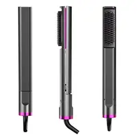 Professional 2 in 1 Hair Straightener Electric Flat iron Anti-Scald Brush Hot Comb Hair Style Tool 2