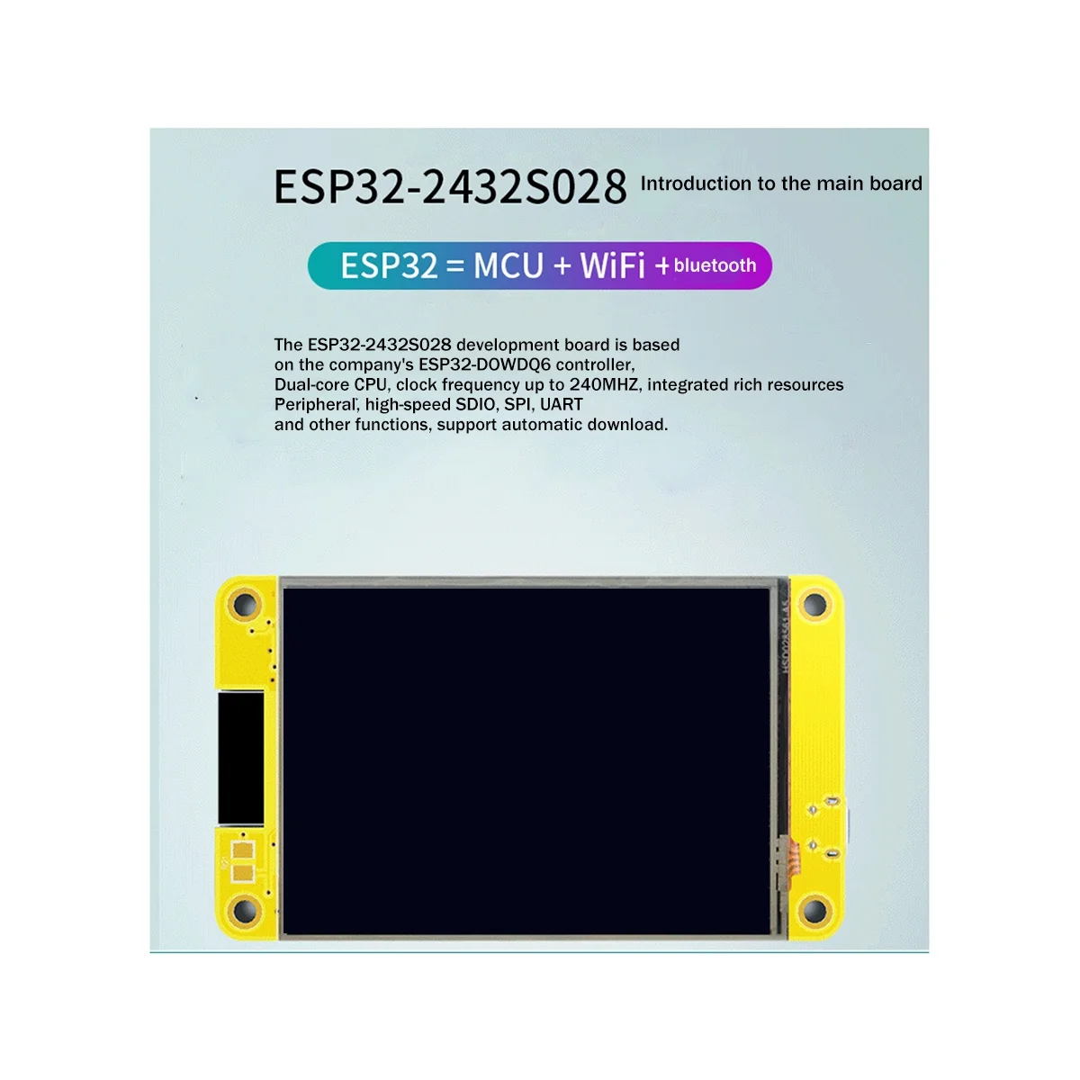 Placa de Desenvolvimento Bluetooth Esp32 Wifi 2.8 Polegada 240×320 Tela de Exibição Inteligente Módulo Tft Tela de Toque Lvgl