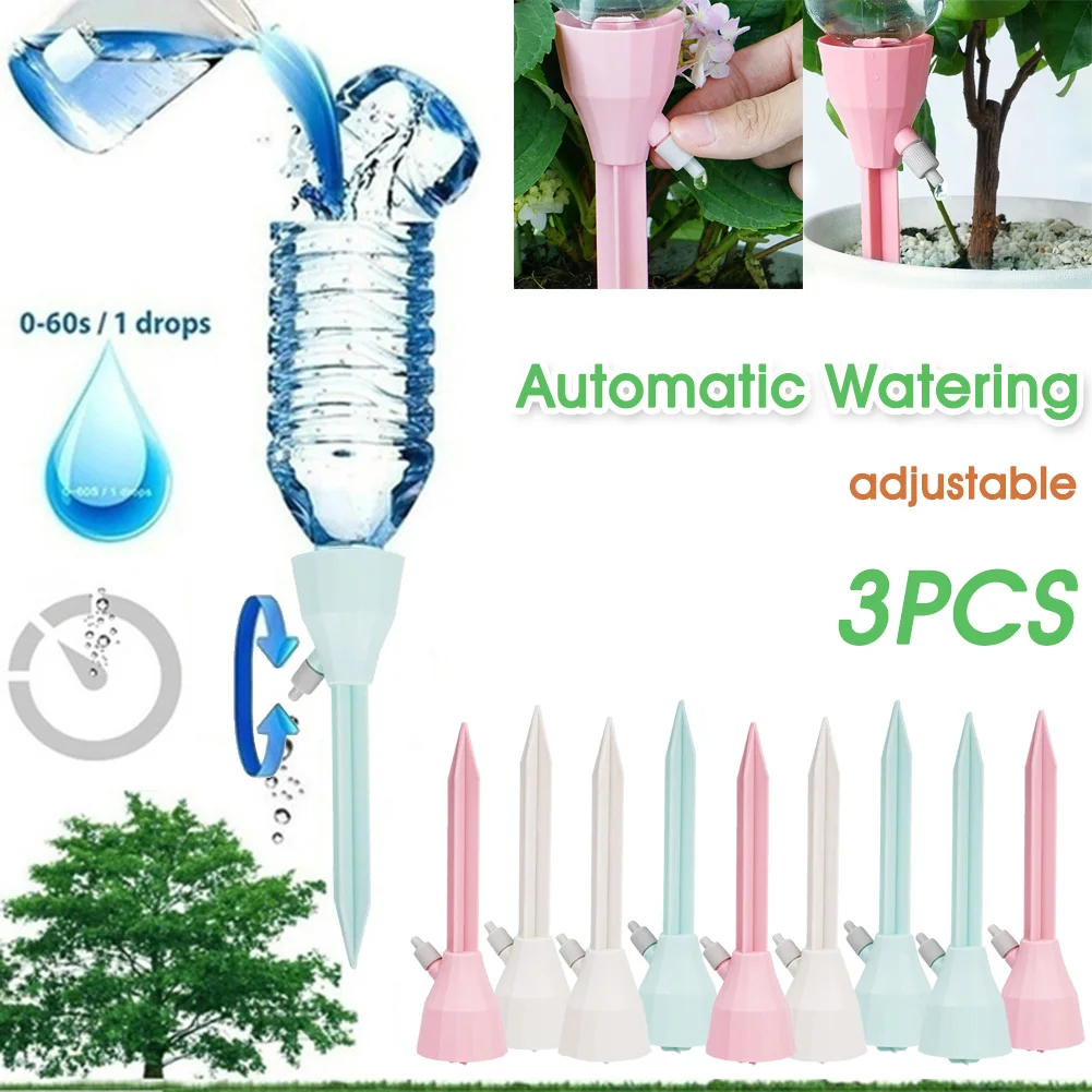 3Pcs Adjustable Drip Irrigation System Automatic Self Watering Spikes