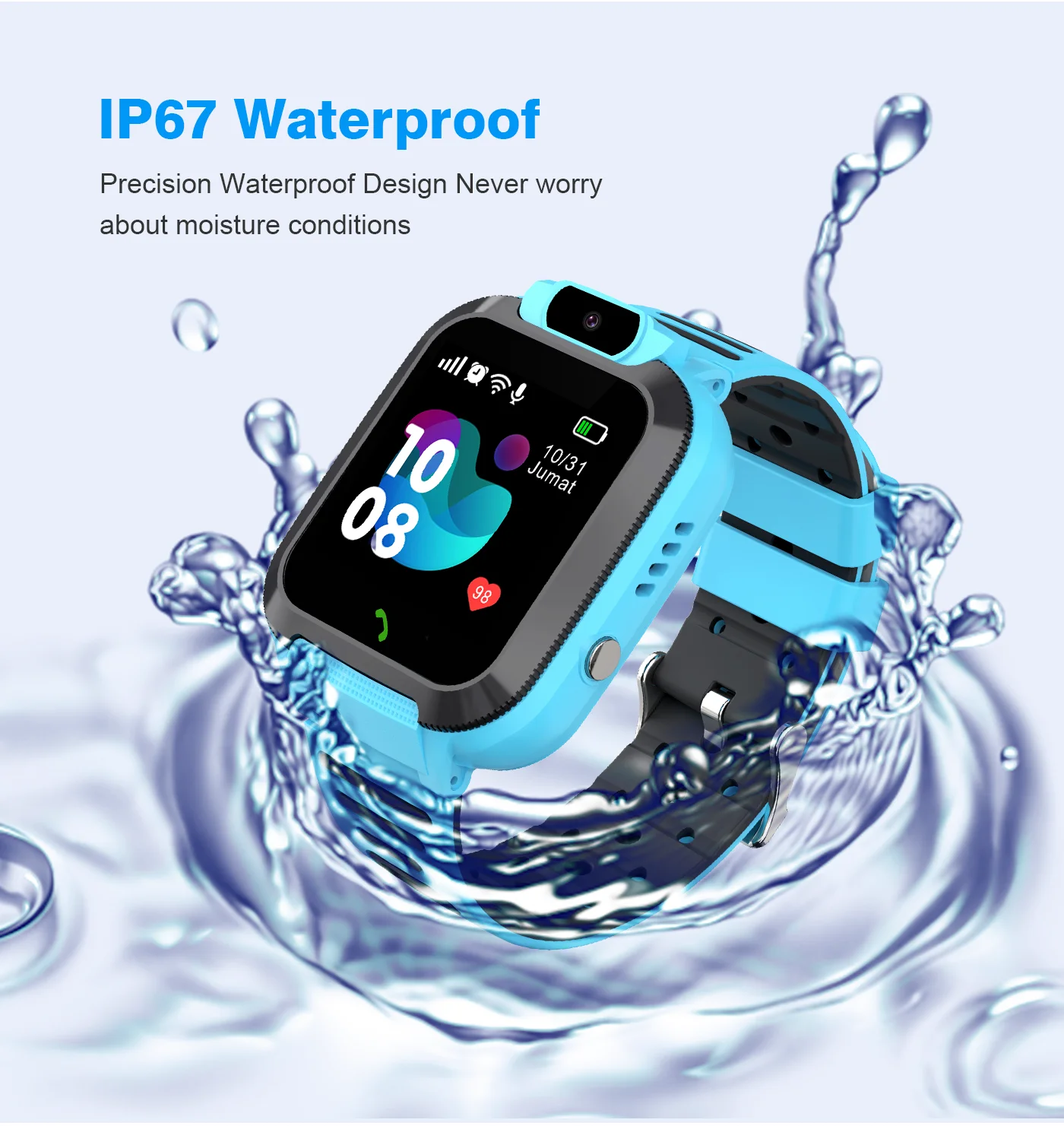 Q16 Children's Telephone Watch Deep Waterproof Long Range Camera Positioning Student 2G Call Smart Watch 5