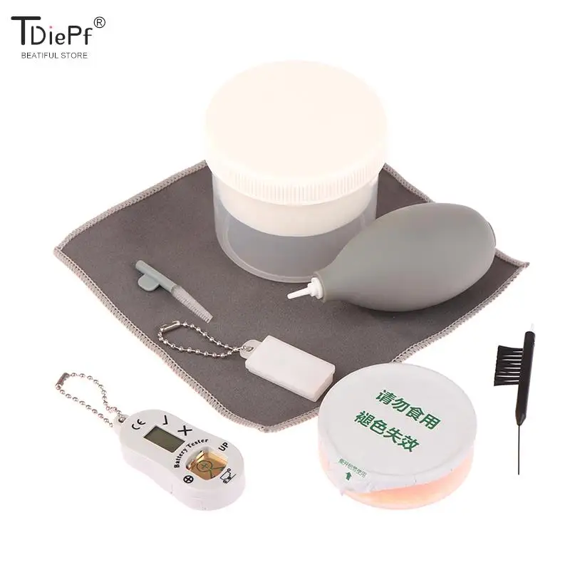 1PCS-9PCS/Set Hearing Aid Cleaning Kit Brush Vent Cleaner Wire Magne Wax Loop Tools Set 5